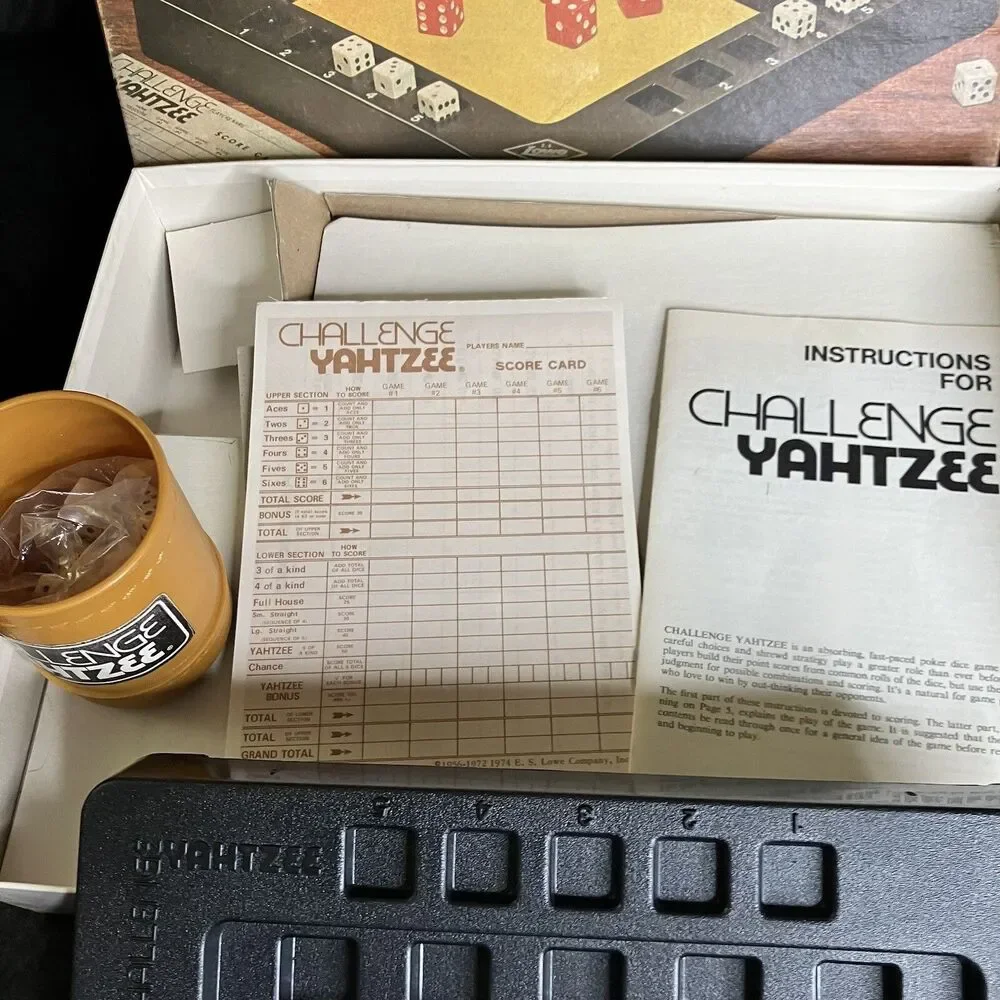 Vintage Challenge Yahtzee Odd Couple 1974 Board Game Complete